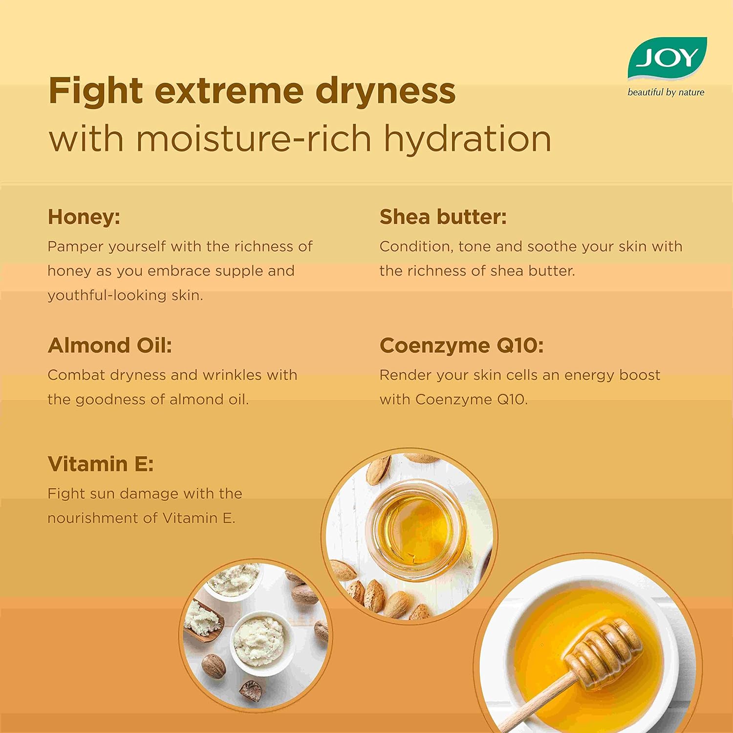 Joy Honey & Almonds Ultimate Nourishing Body Milk Lotion (400 ml) - Image 2