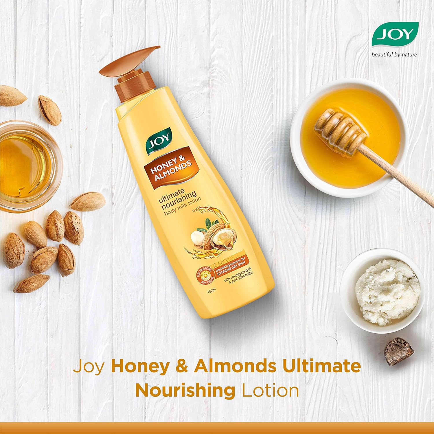Joy Honey & Almonds Ultimate Nourishing Body Milk Lotion (400 ml) - Image 3