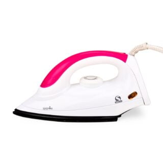 SUMMERCOOL Saphire 750 watt Light Weight Iron Press | Dry Iron | Non-Stick Soleplate | Electric Iron Press | Opti temp technology |Shock Proof Plasti | Automatic shut-off (White)