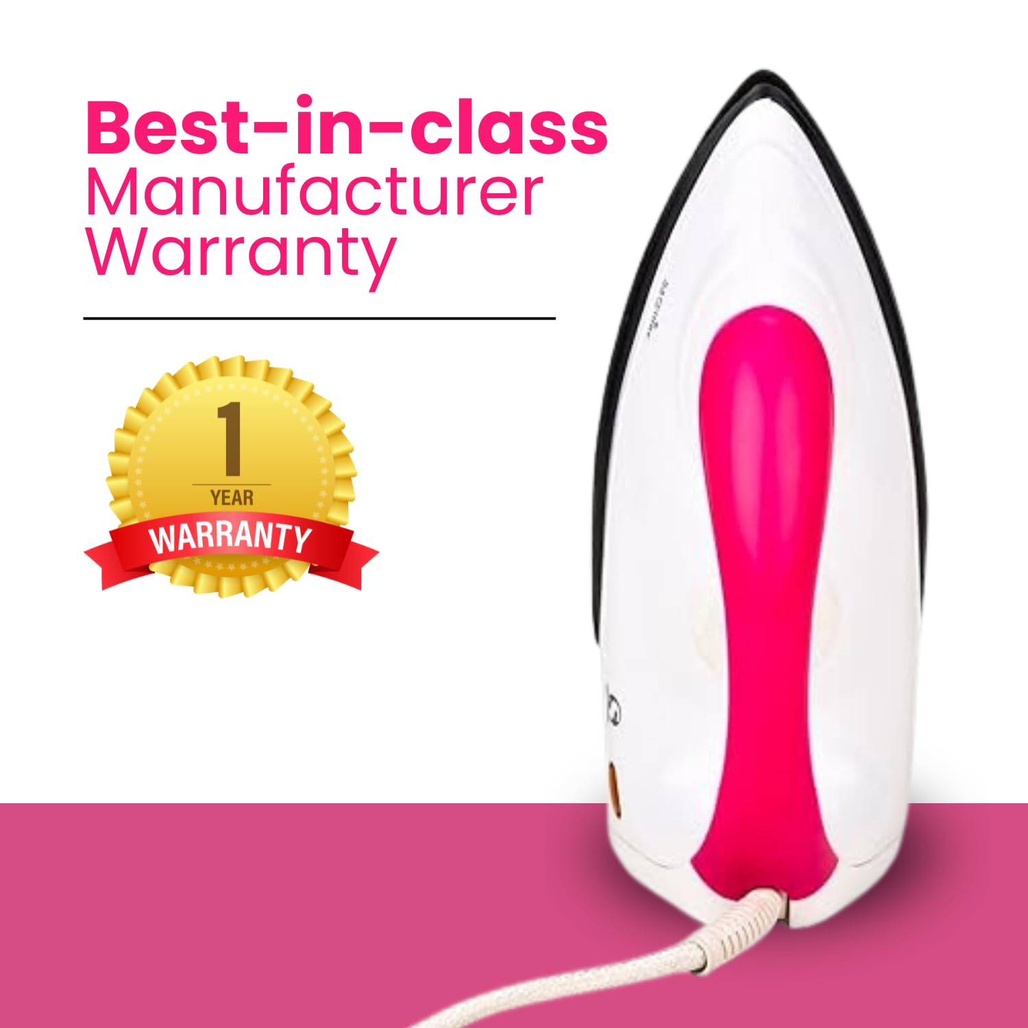 SUMMERCOOL Saphire 750 watt Light Weight Iron Press | Dry Iron | Non-Stick Soleplate | Electric Iron Press | Opti temp technology |Shock Proof Plasti | Automatic shut-off (White) - Image 6