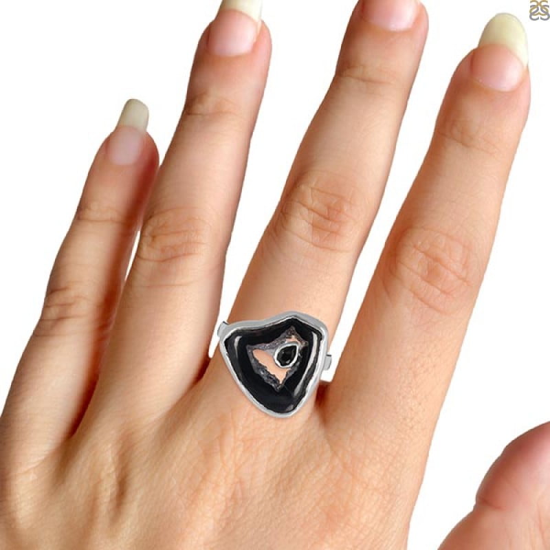 Agate (Black) Adjustable Ring-ADJ-2R (ABL-2-121) - Image 3