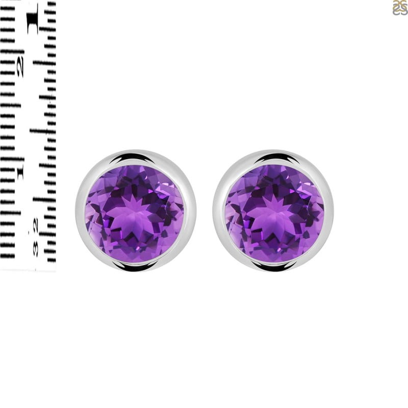 Amethyst Stud Earring (AMT-RDE-992) - Image 3