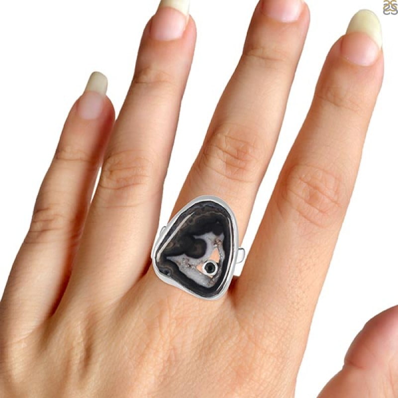 Agate (Black) Adjustable Ring-ADJ-2R (ABL-2-110) - Image 3