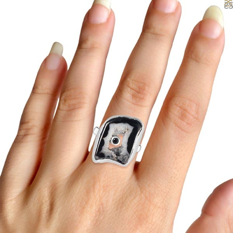 Agate (Black) Adjustable Ring-ADJ-2R (ABL-2-112) - Image 2