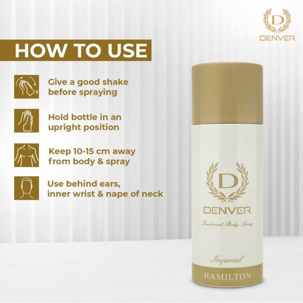 DENVER Hamilton Imperial Deo - 165ML | Long Lasting Deo Spray from Men - Image 3