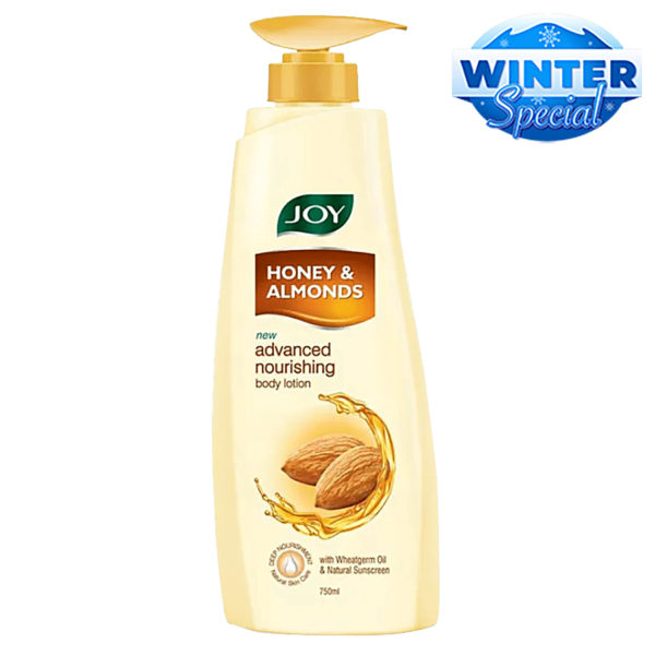 Joy Honey & Almonds Advanced Nourishing Body Lotion - With Wheatgerm Oil & Natural Screen, Deep Nourishment, 750 ml