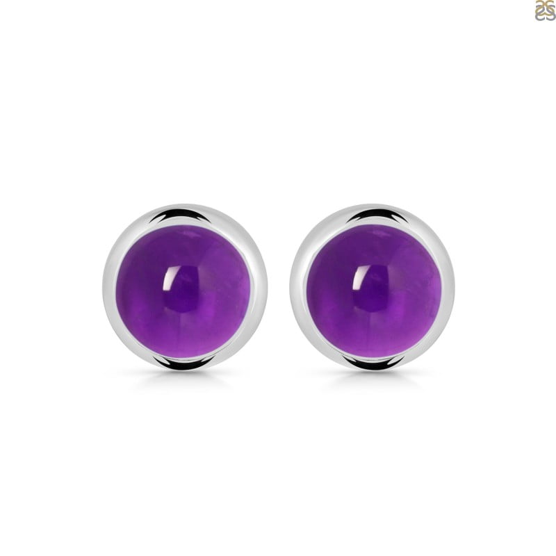 Amethyst Stud Earring (AMT-RDE-992) - Image 2