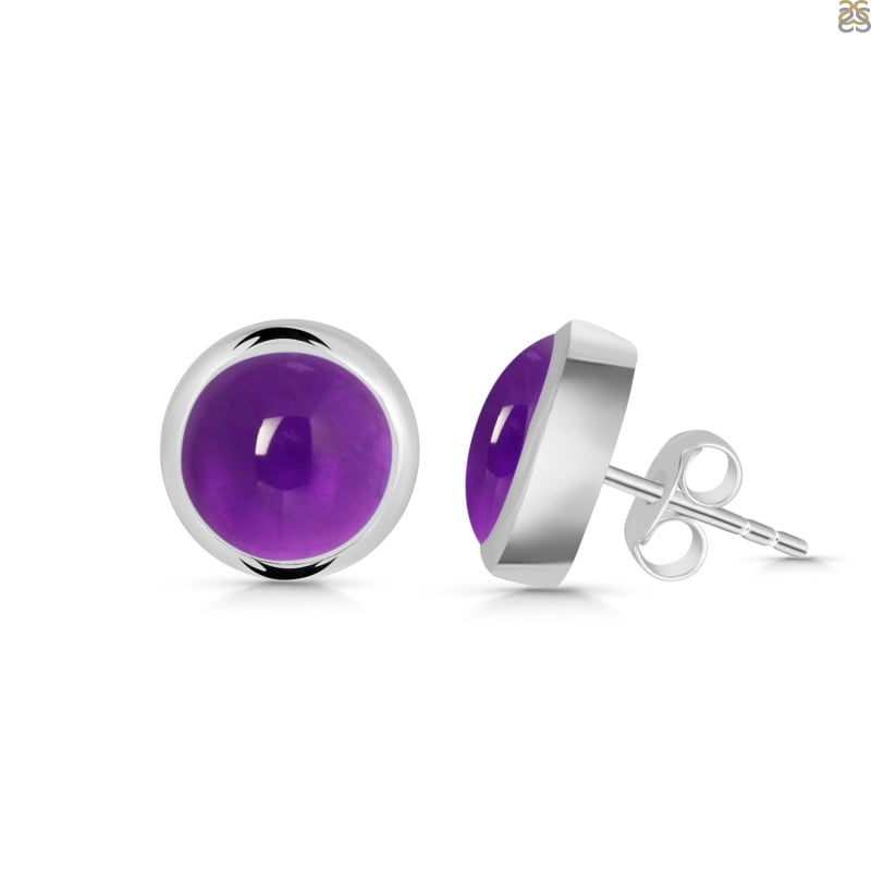 Amethyst Stud Earring (AMT-RDE-992) - Image 4
