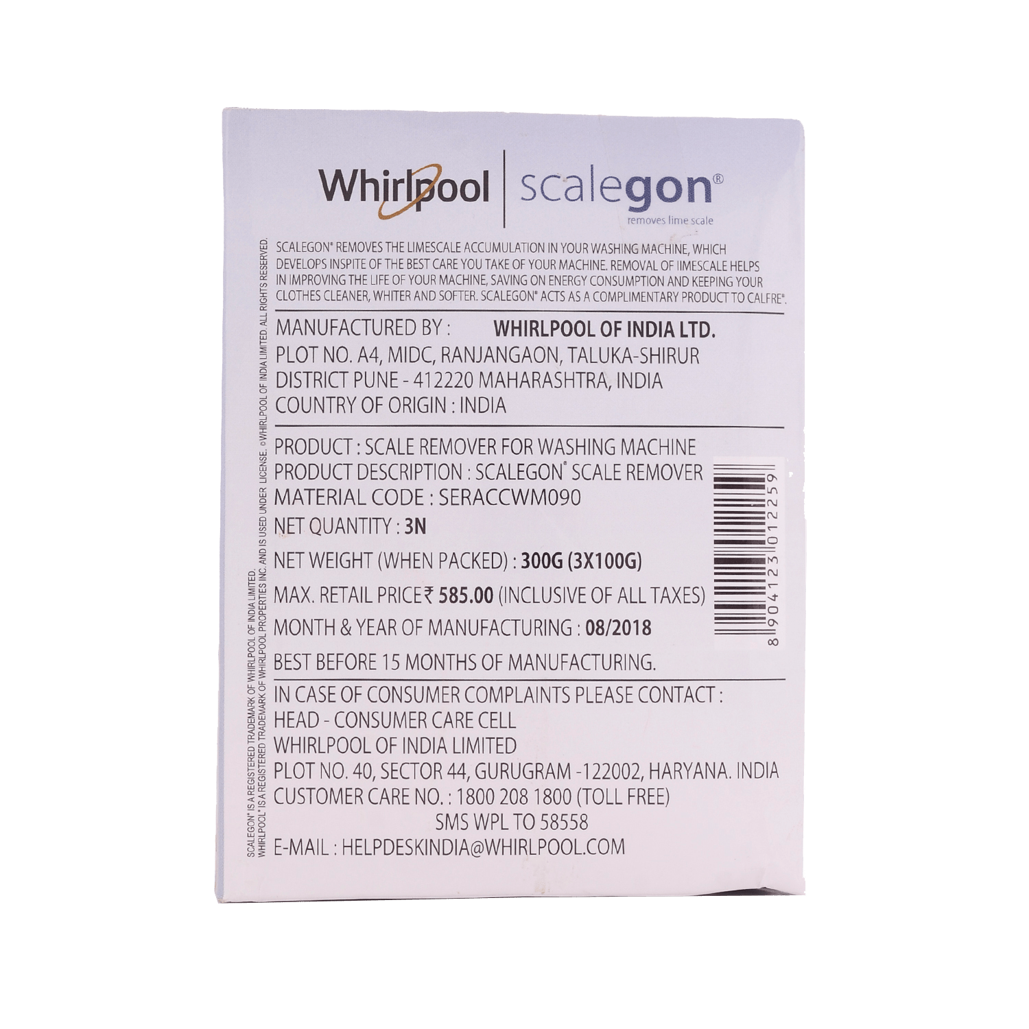 Whirlpool Renque Scalegon for Front/Top Loading Washing Machine, 2400 gm Combo Pack of 3 - Image 2