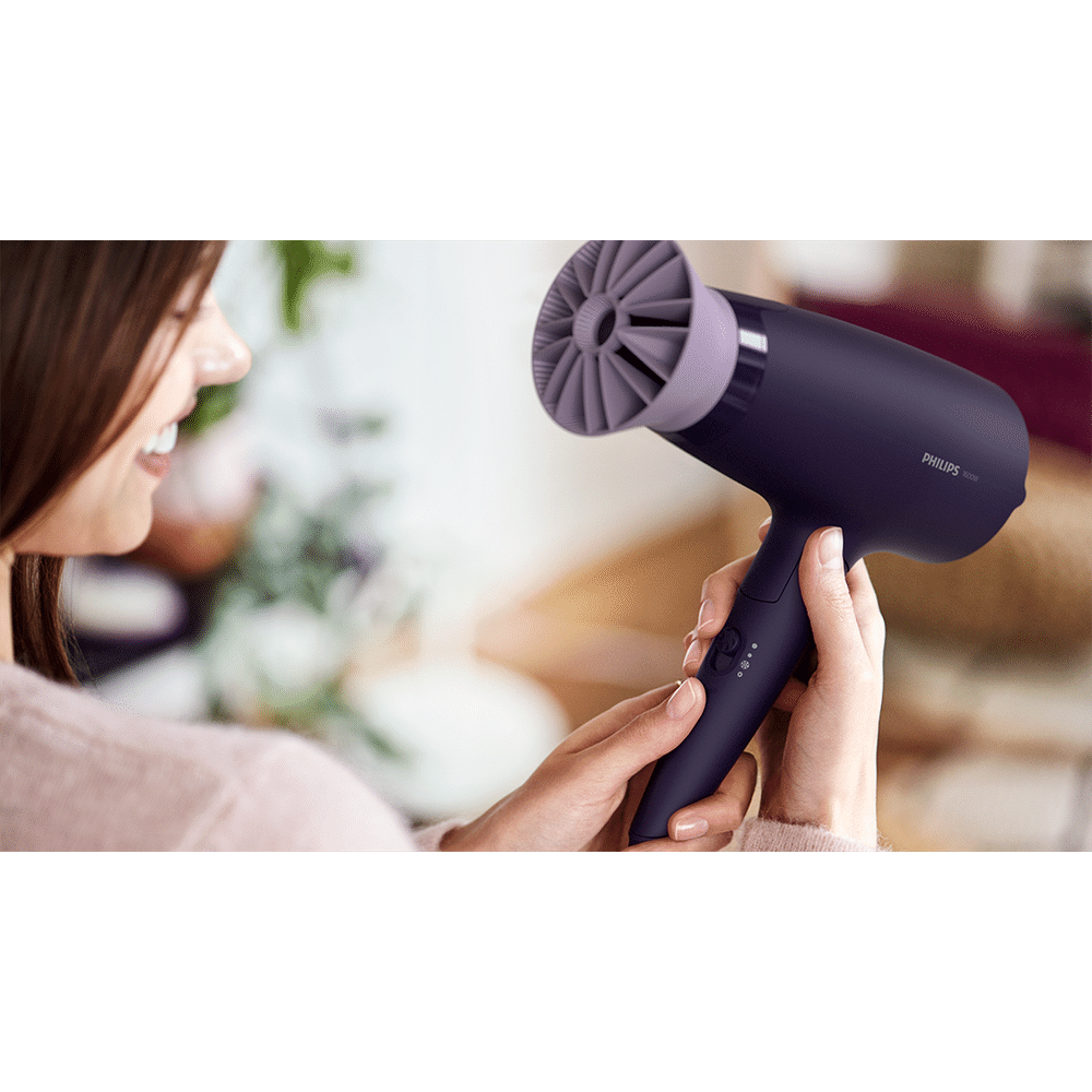 PHILIPS 3000 Series Hair Dryer with 3 Heat Settings & Cool Air Function (Ionic Technology, Purple) - Image 7
