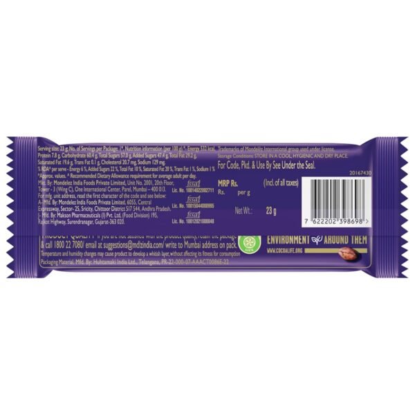 Cadbury Dairy Milk Chocolate Bar, 23 Gram (Pack Of 12) - Image 7