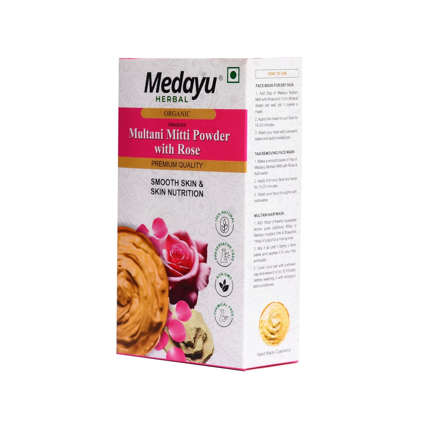 Medayu Herbal Combo Of Multani Mitti Powder With Rose Face Pack & Sandal Wood Powder Face Pack | 200Gm - Image 8
