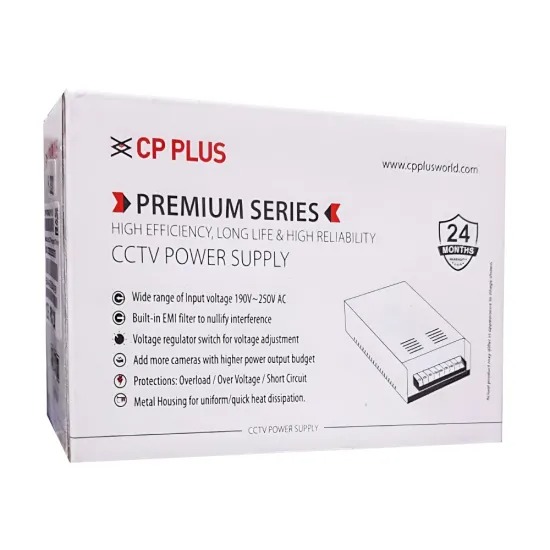 CP Plus MD100P 8CH Metal CCTV Power Supply 12V | 10A