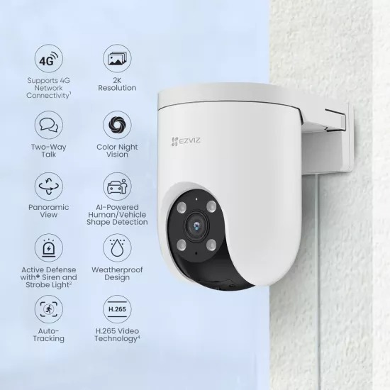 EZVIZ 3MP H8C IP Dome Camera With 4G Night Colour Two Way Audio - Image 2